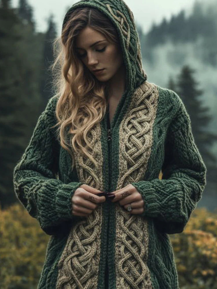 Women's Skin-friendly, Anti-pilling Knitted Cardigan With A Round Neckline, Loose Fit, And Long Length